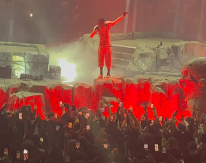 Travis Scott performs his Circus Maximus Tour in Baltimore and faces his fans, as the crowd chants the lyrics to his songs with excitement. 
