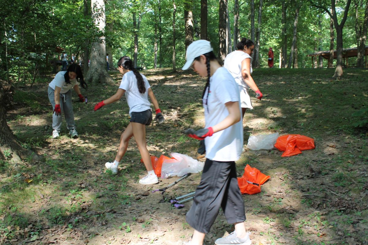 EcoMoco and Clean Waters Club recently organized a park cleanup at Cabin John Regional Park with Montgomery Parks. Park Cleanups is an example of an environmental community service activity that can be documented to contribute to the MAEOE Green School certification application.  