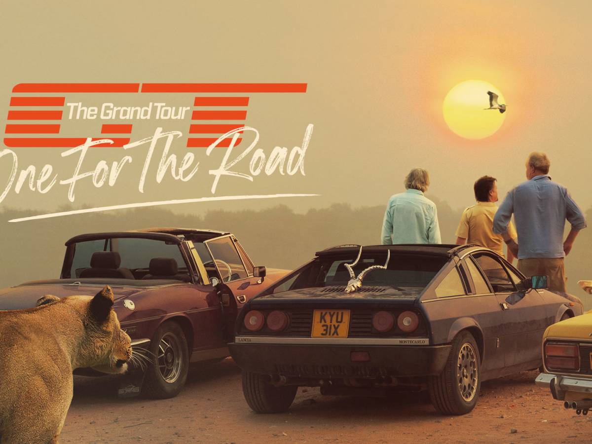 James May (left), Richard Hammond (center) and Jeremy Clarkson (right) look on to the sunset as Zimbabwe's wildlife surround them in promotional content for the final episode of "The Grand Tour."	