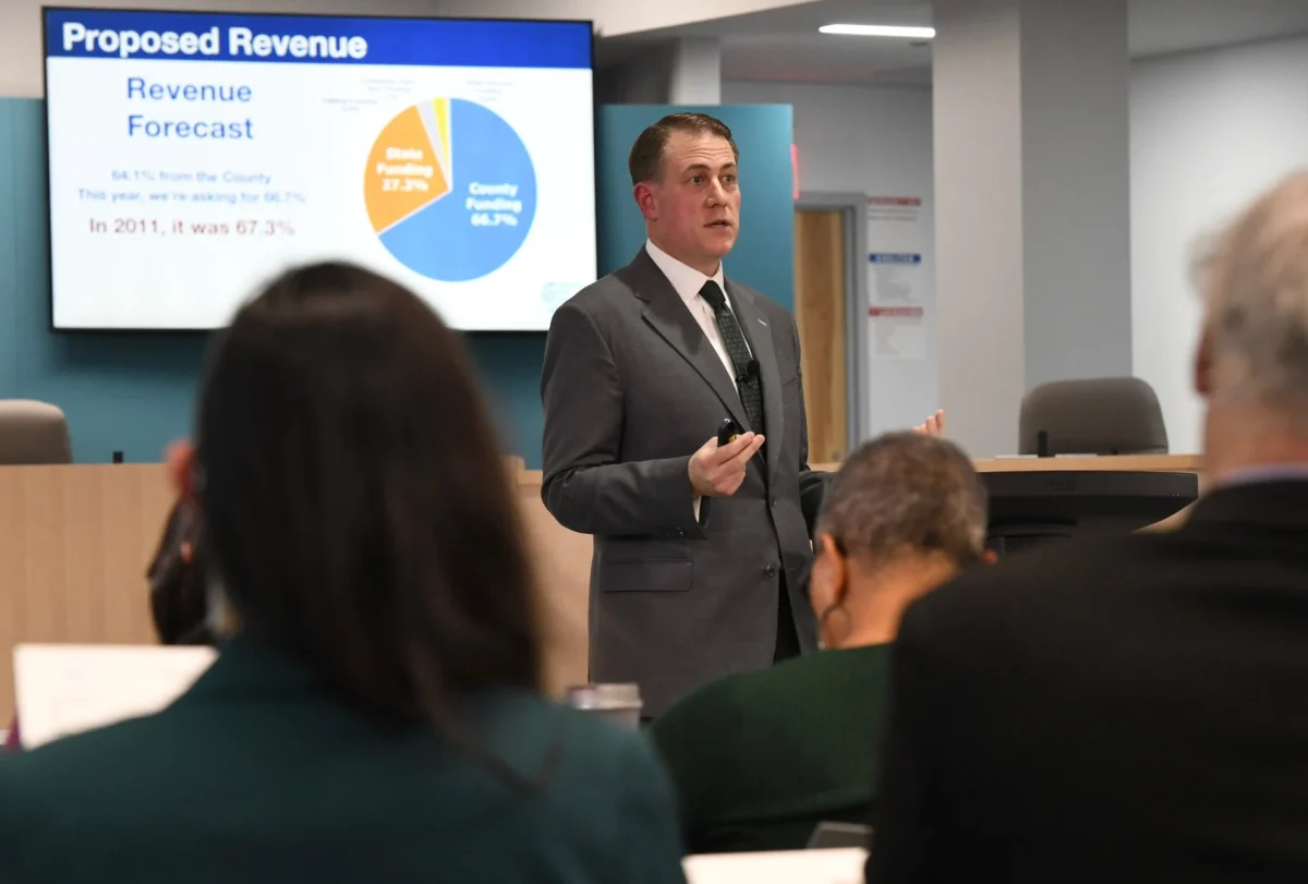 Superintendent Taylor announced his proposed budget for the 2026 fiscal year on Wednesday, Dec. 18. in the Montgomery County Board of Education Meeting Room in Rockville. 