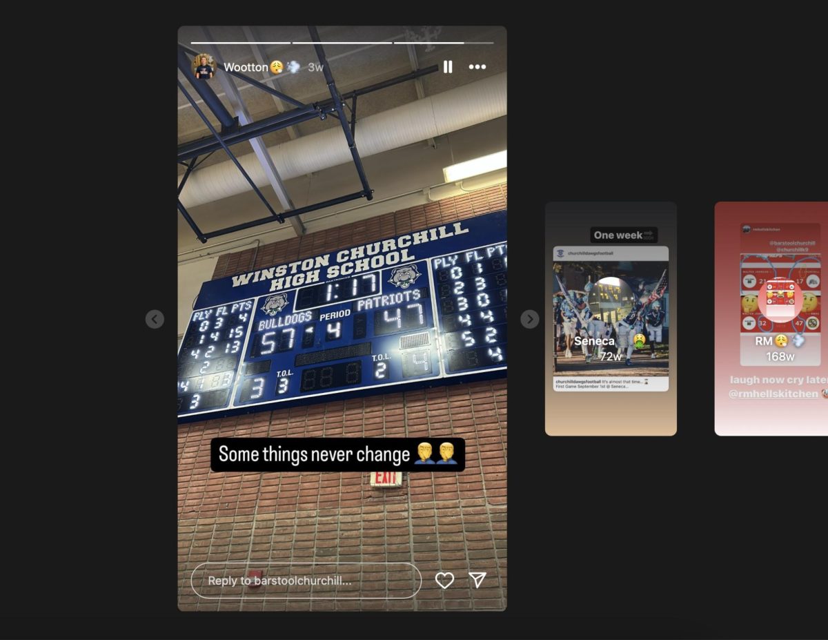 The Churchill Barstool Instagram account, passed down from each senior class, filled with gameday graphics and story highlights about each rival school.  